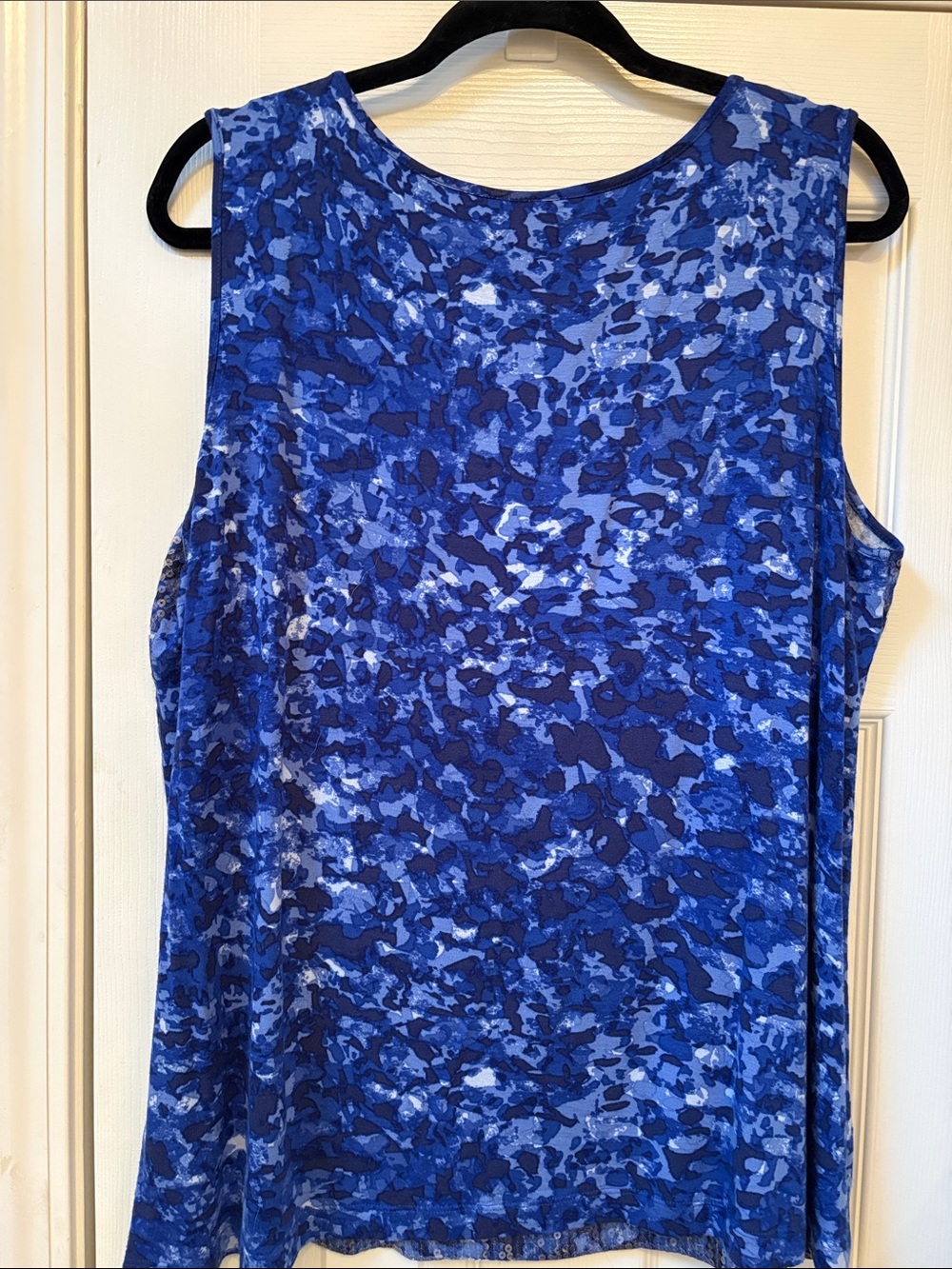 Size 1X Ruby Road Royal Blue Knit Open-Front Cardigan with Sequined Tank - Picture 8 of 8